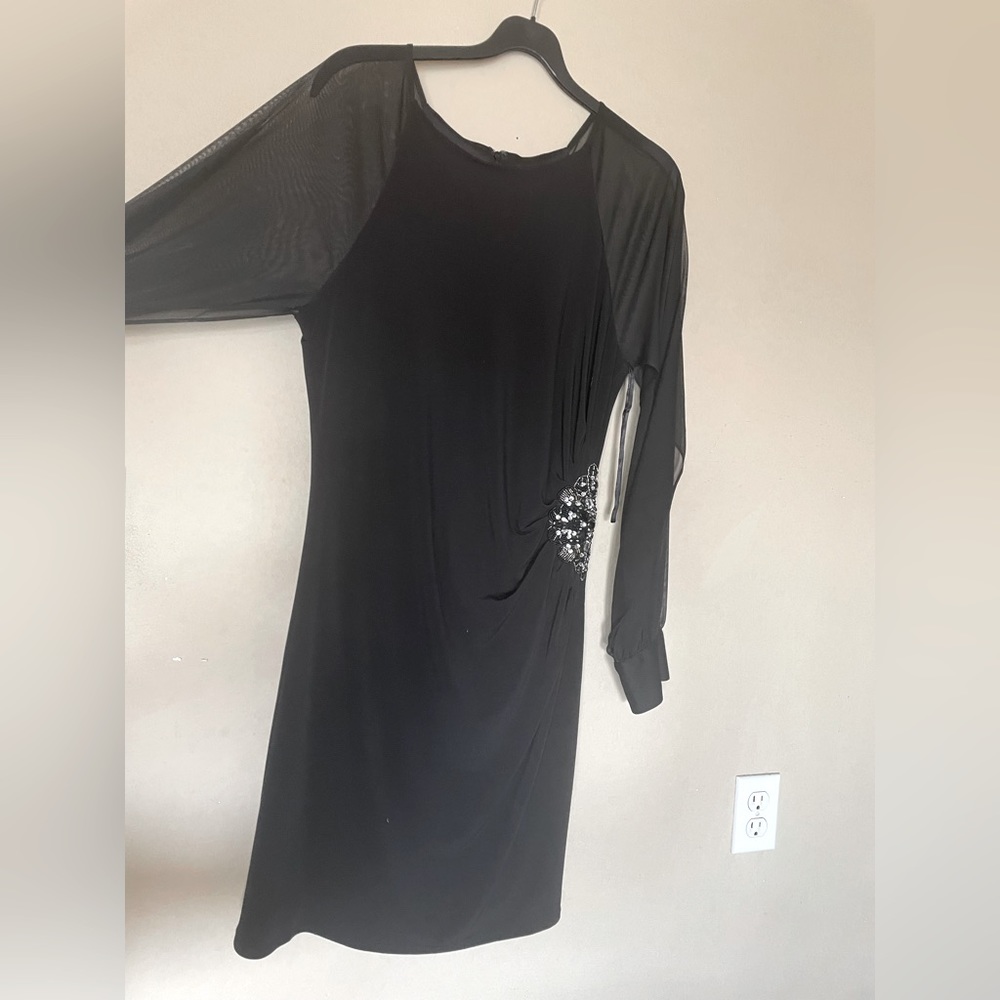 Beautiful Black dress with lace sleeve. Very Elegant